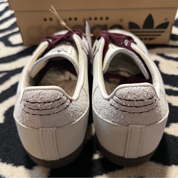 NWT Adidas Samba OG W Cloud White Maroon Size Women's 9 - Picture 13 of 16